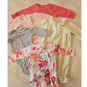 Sz 3-6 Mos SET/5 Baby Girl One-Pieces